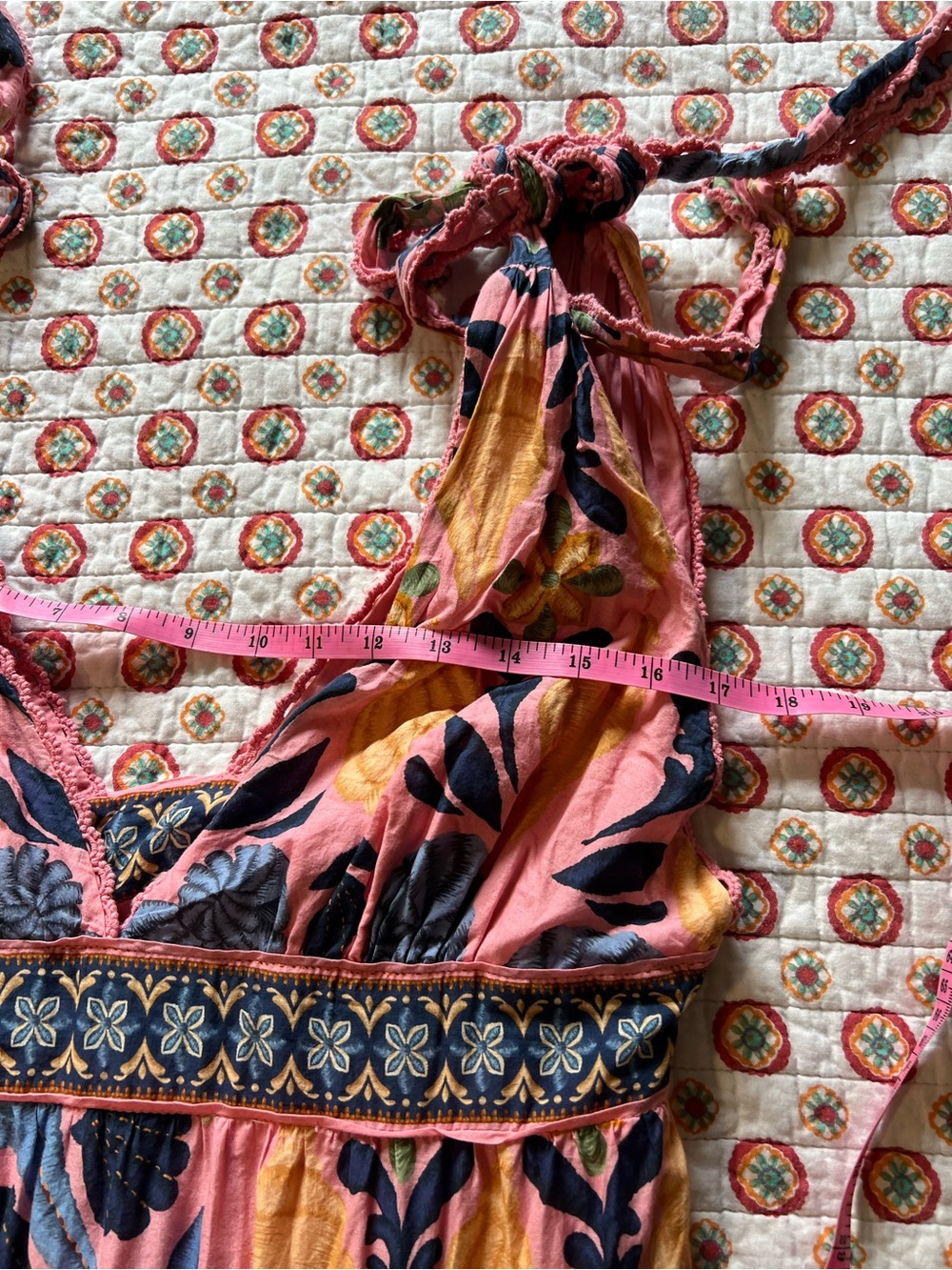 Farm Rio Pink Seashell Tapestry Midi Size Large Retails $275 - Picture 11 of 11